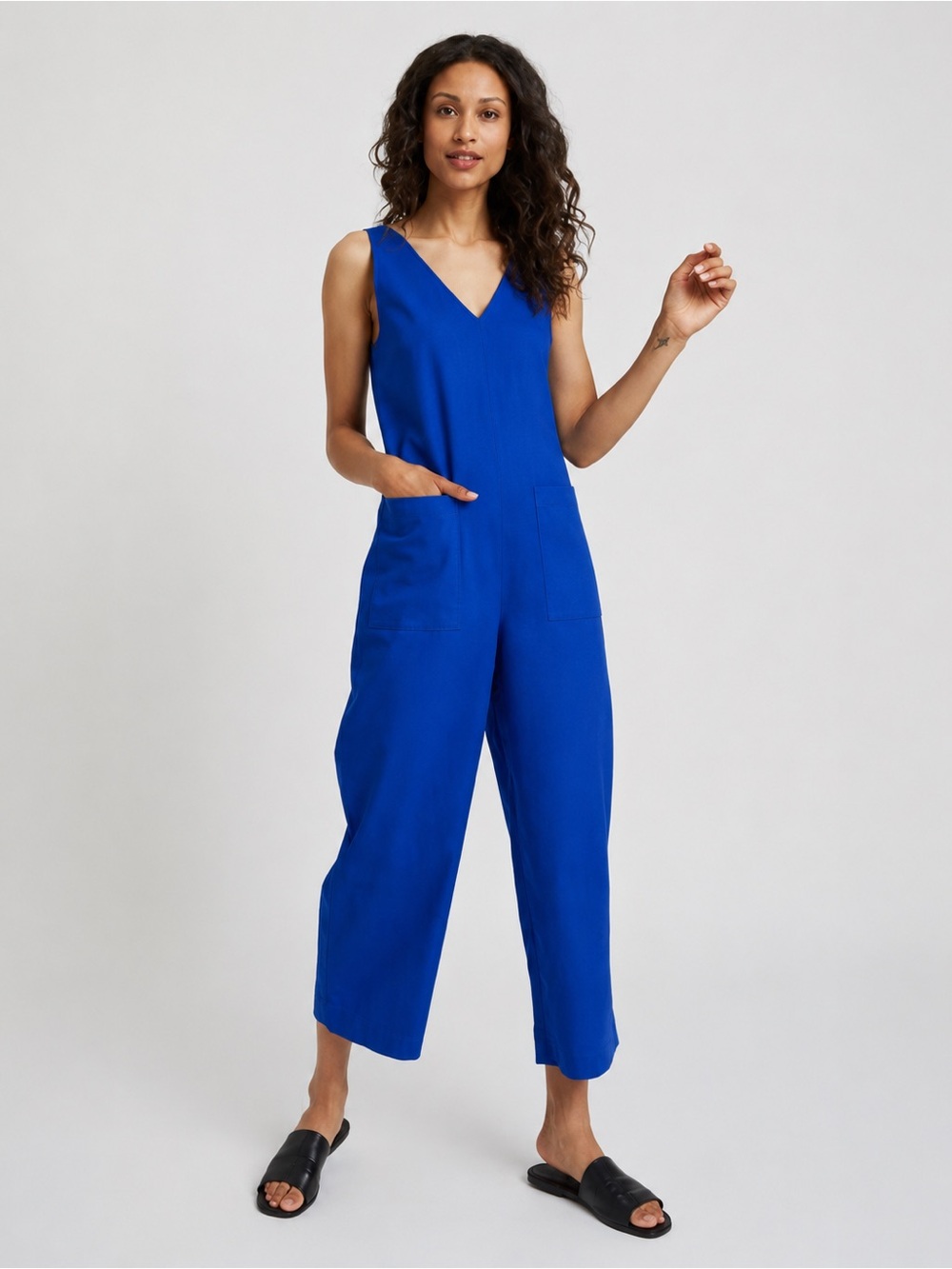 Kit & Ace Sidewalk Zip Jumpsuit Blue 6